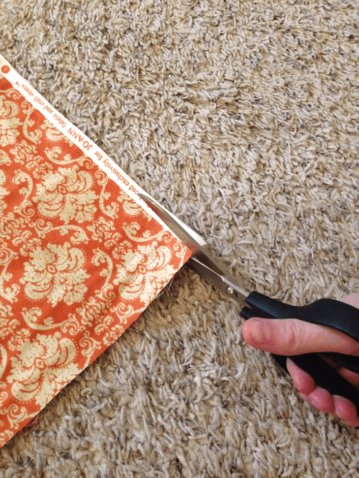 diy curtains - cutting salvage edge