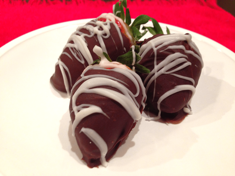 Strawberries on plate close