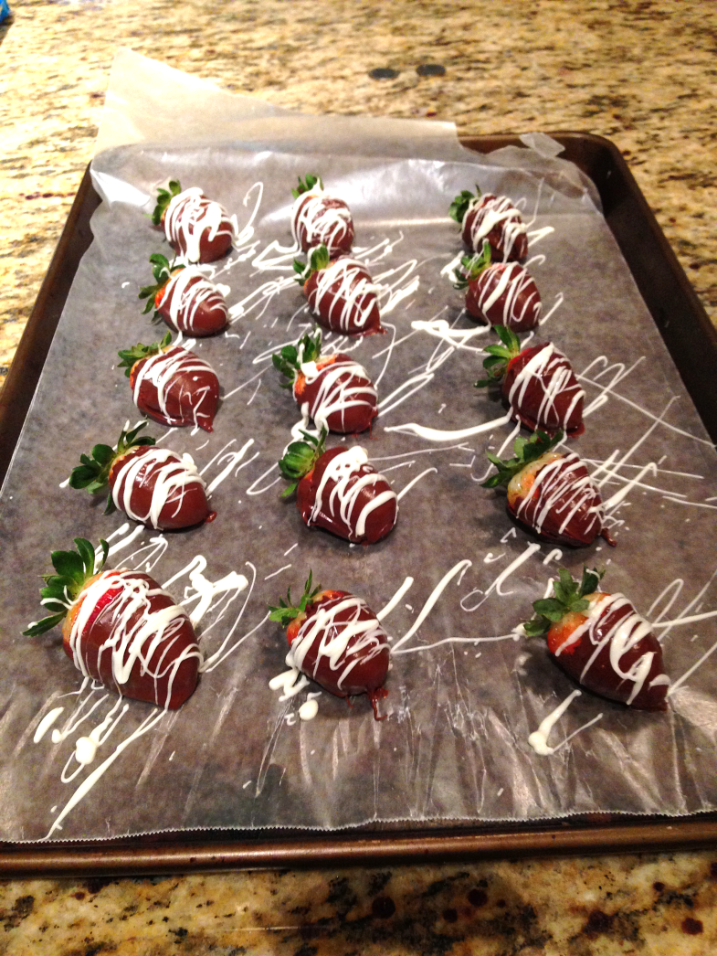 strawberries on tray