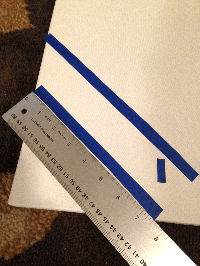 DIY Herringbone brick painting - measure short side