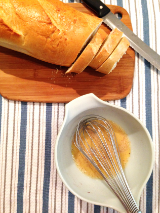 Strawberry Mint French Toast - Bread and eggs