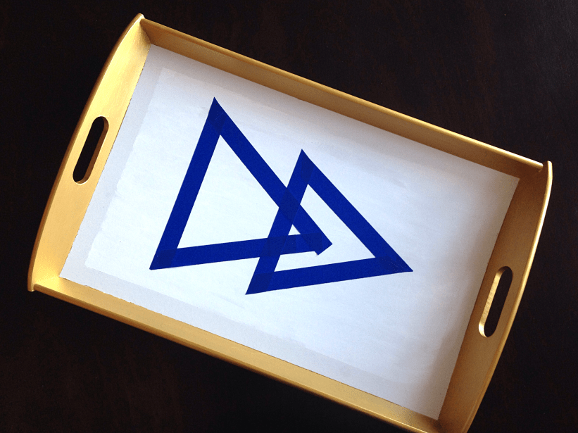DIY Geometric Gold Painted Tray 2