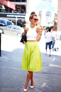 Blog Lovin Chartreuse Skirt
