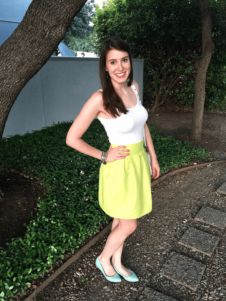 Chartreuse Pleated Skirt Tutorial by Bunny Baubles 2