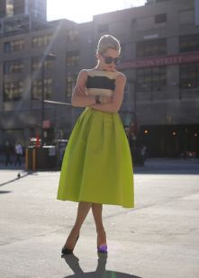Who What Wear Chartreuse Skirt