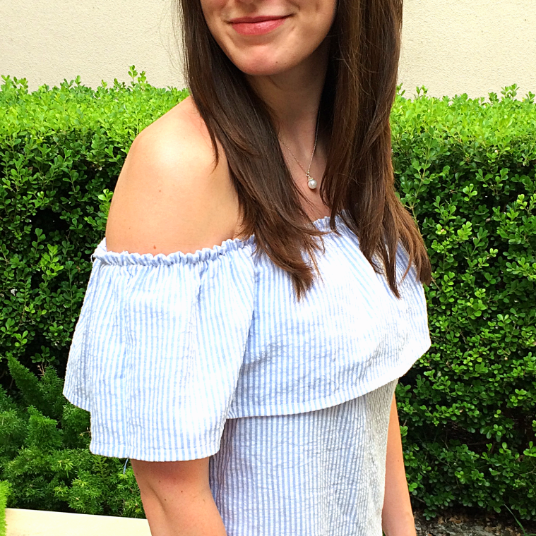 Seersucker Off the Shoulder Dress Tutorial by Bunny Baubles Blog 6