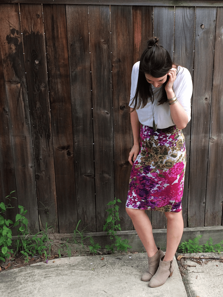 Transitional Floral Pencil Skirt Tutorial by Bunny Baubles 1