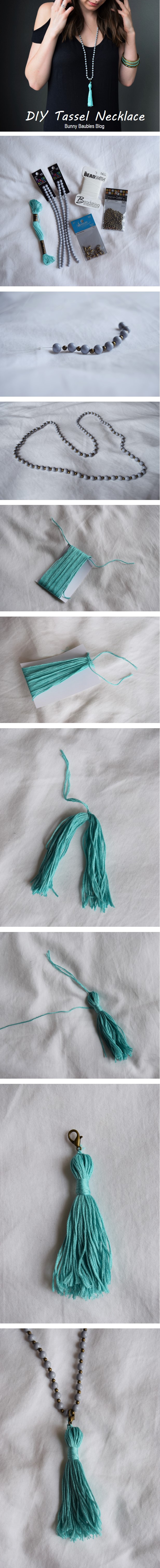 DIY Tassel Necklace Instructions by Bunny Baubles Blog