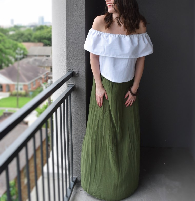 Off the Shoulder Ruffle Crop Top Sewing Tutorial DIY 7