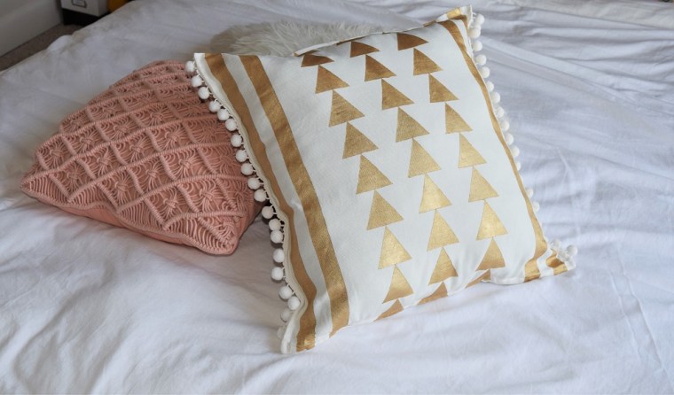 DIY Gold Painted Tribal Pillow Case 2