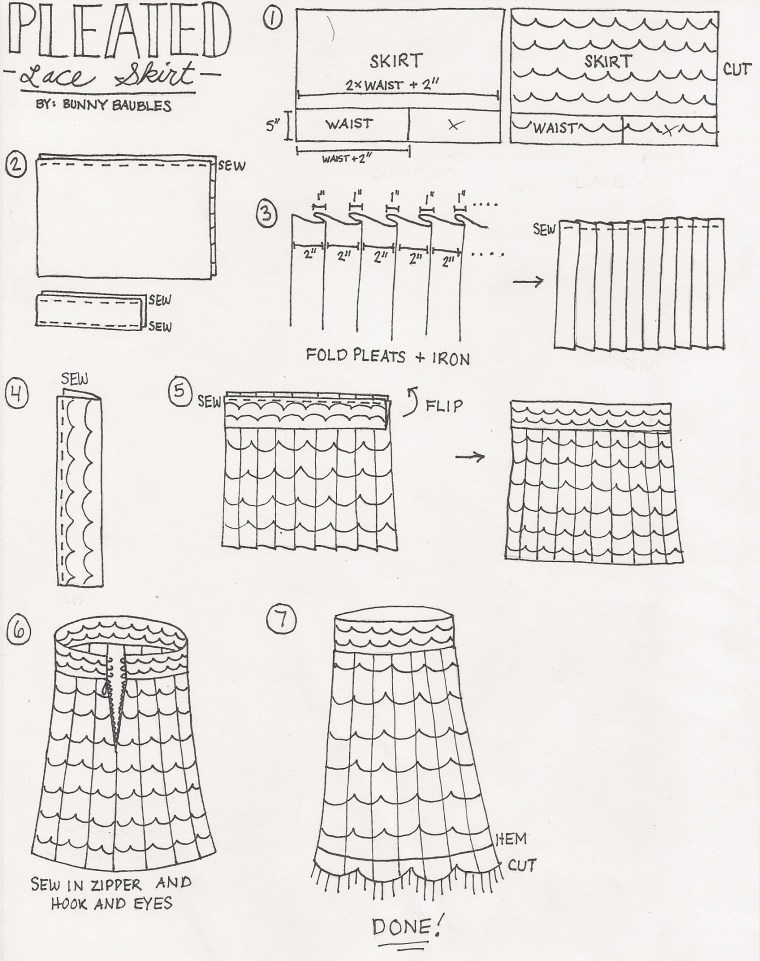 Lace Pleated Skirt by Bunny Baubles 12